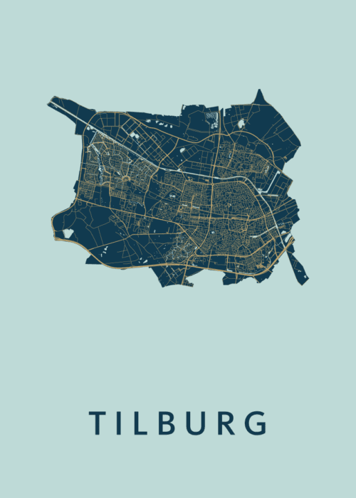 Tilburg Stadskaart poster Prussian