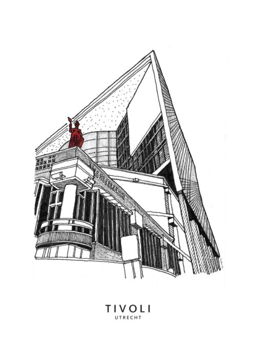 Tivoli - Utrecht lijntekening print