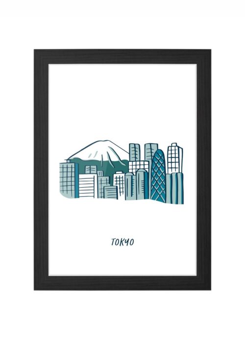 tokyo poster ingelijst in zwarte lijst