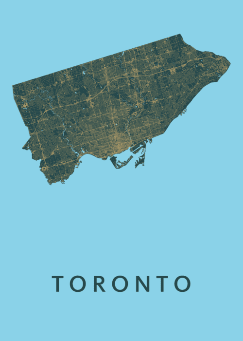 Toronto Azure Stadskaart Poster Kopen