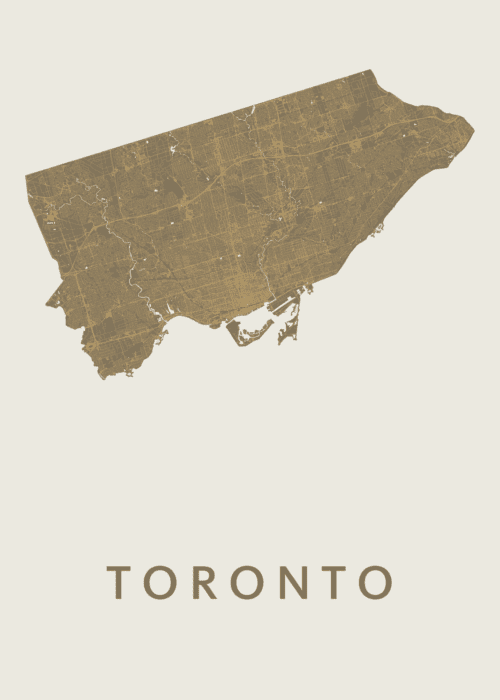Toronto Gold Stadskaart Poster Kopen
