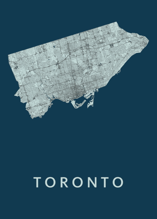 Toronto Navy Stadskaart Poster Kopen