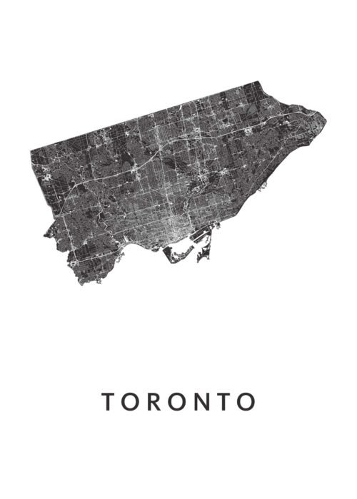 Toronto White Stadskaart Poster Kopen