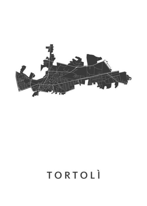 Tortolì White Stadskaart Poster | Kunst in Kaart