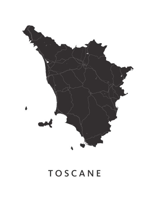 Toscane Regiokaart Poster