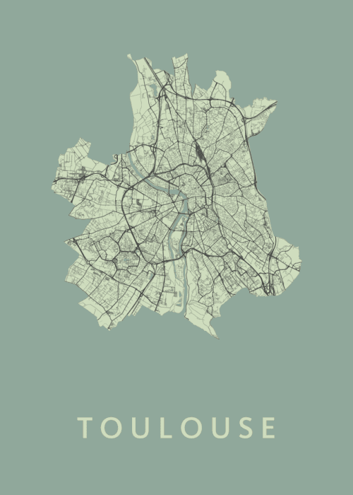 Toulouse Olive Stadskaart Poster Kopen