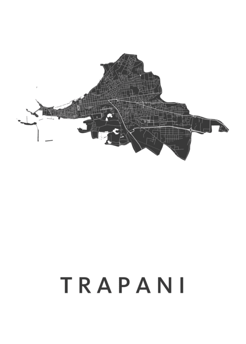 Trapani Stadskaart Poster Kopen