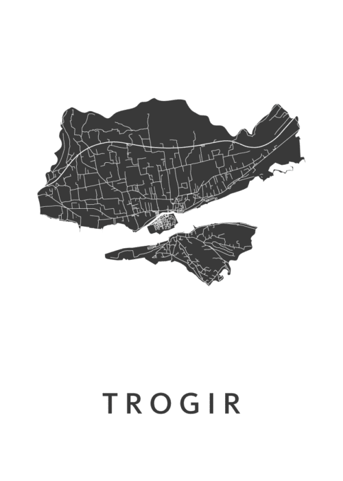 Trogir Stadskaart Poster Kopen