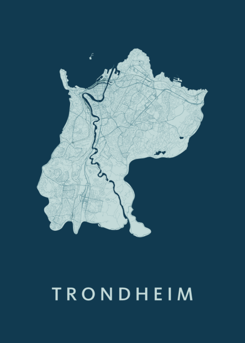 Trondheim Stadskaart - Feldgrau poster