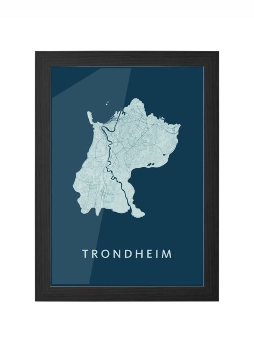 Trondheim Feldgrau Ingelijst in Zwart lijst Kopen | Kunst in Kaart