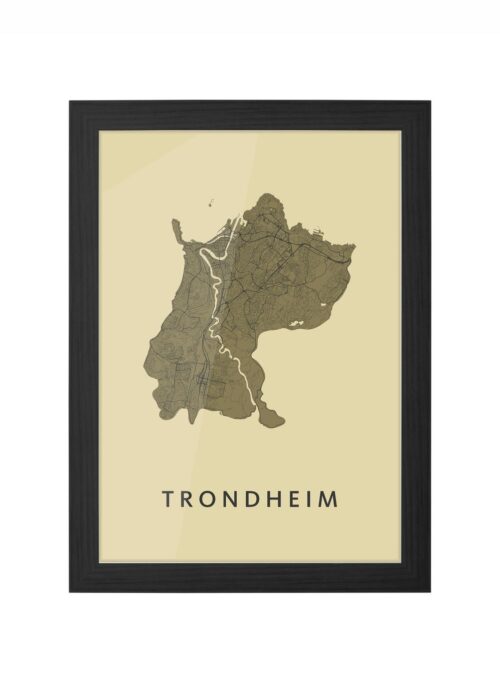 Trondheim GoldenRod Ingelijst in Zwart lijst Kopen | Kunst in Kaart