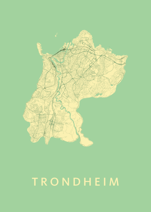 Trondheim Stadskaart - Spring poster