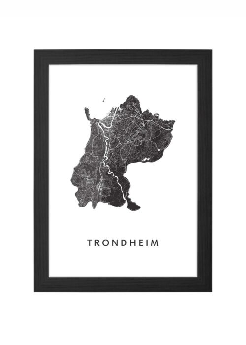Trondheim White Ingelijst in Zwart lijst Kopen | Kunst in Kaart