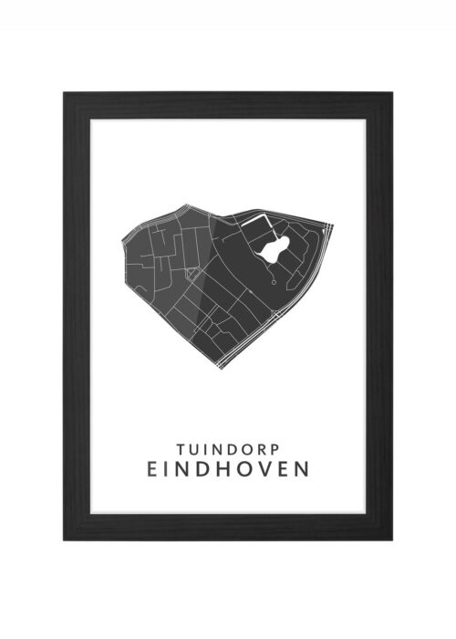 tuindorp wijkkaart poster ingelijst in zwarte lijst