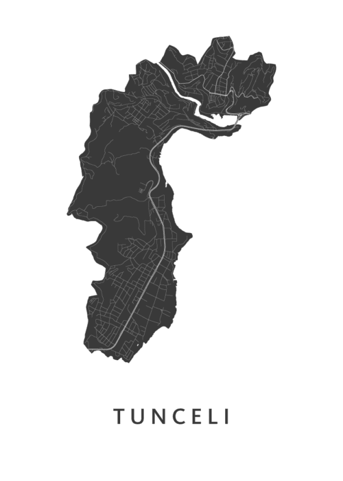 Tunceli Kaart Poster