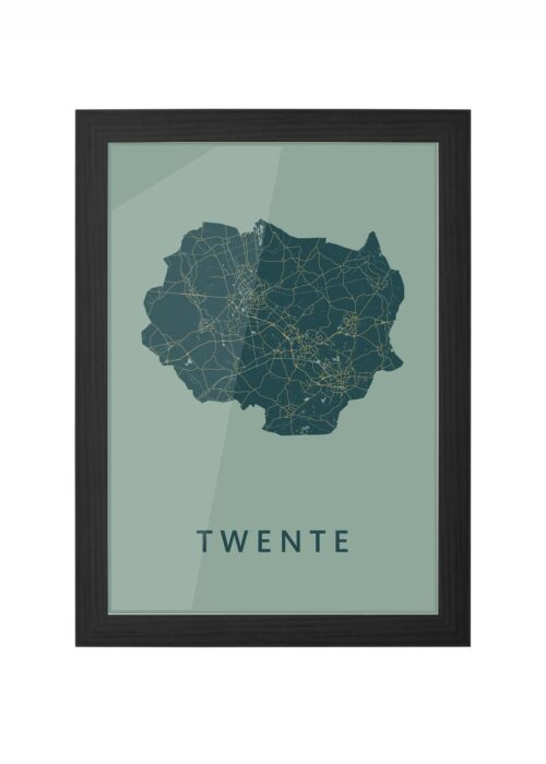 twente regiokaart amazon stadskaart poster ingelijst in zwarte lijst