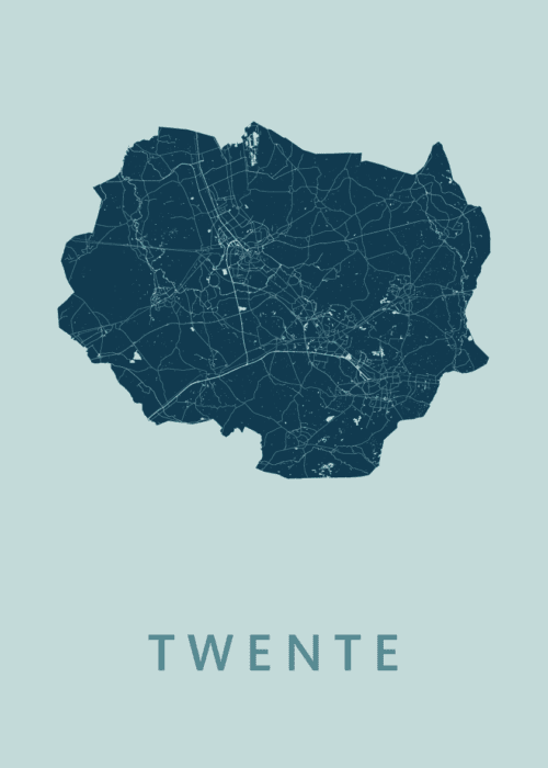 Twente Regiokaart Mint poster