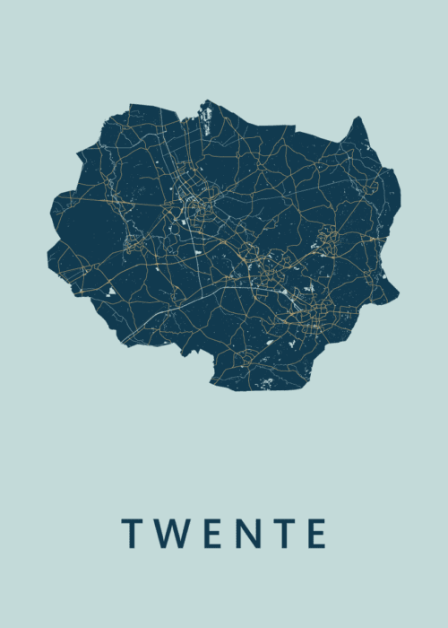 Twente Regiokaart Prussian poster