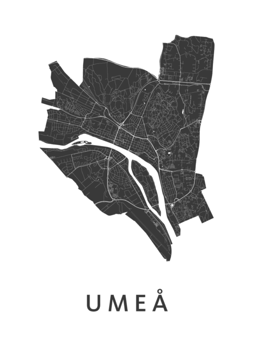 Umeå Stadskaart Poster Kopen