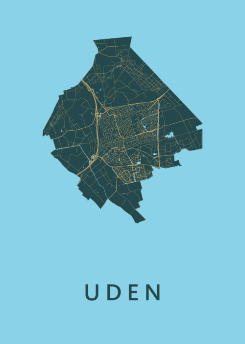 Uden Stadskaart - Azure poster