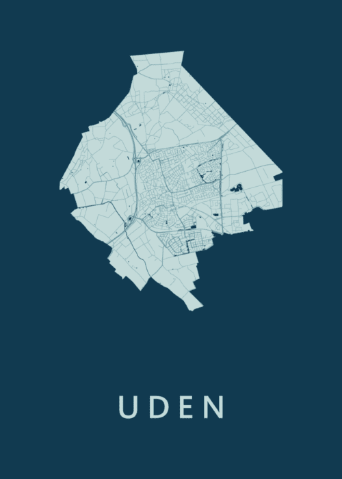 Uden Stadskaart - Feldgrau poster