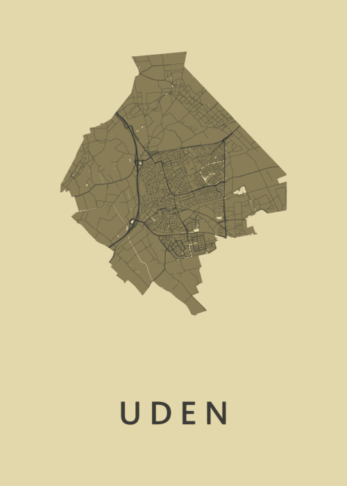 Uden Stadskaart - GoldenRod poster