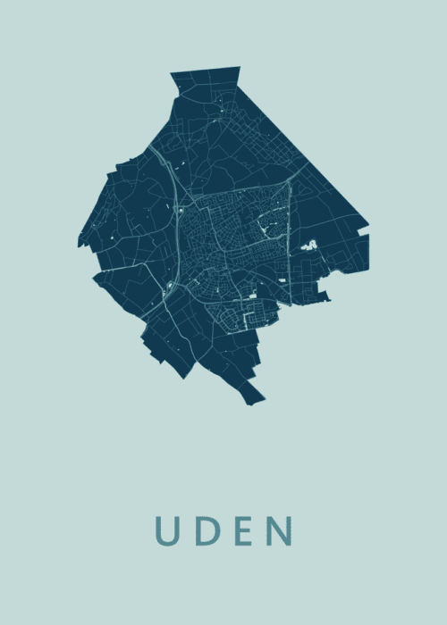 Uden Stadskaart - Mint poster
