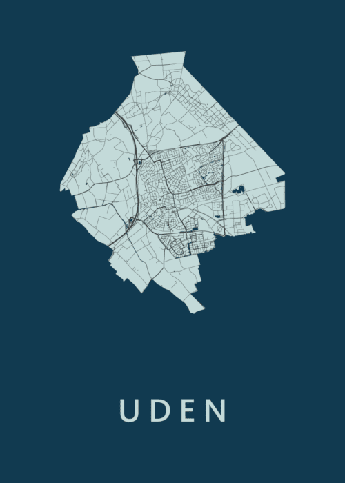 Uden Stadskaart - Navy poster