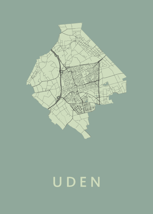 Uden Stadskaart - Olive poster