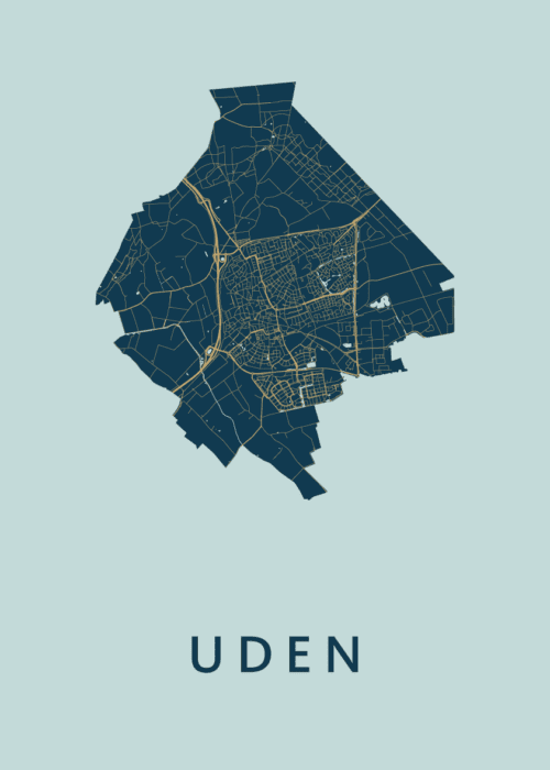 Uden Stadskaart - Prussian poster