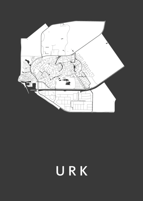 Urk Stadskaart - Black