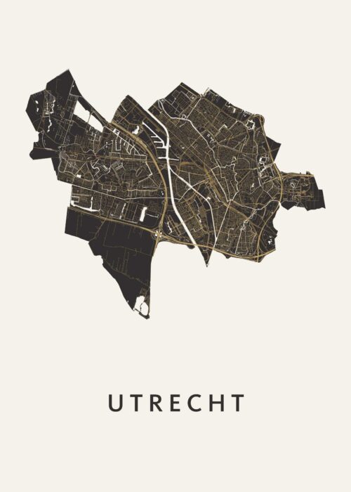 Utrecht stadskaart poster Khaki