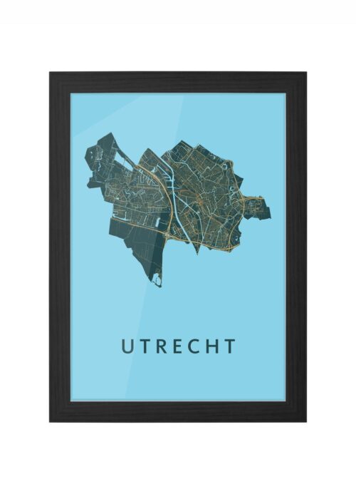 Utrecht Azure Ingelijst in Zwart lijst Kopen | Kunst in Kaart