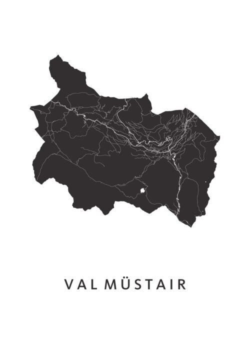 Val Müstair Regiokaart Poster