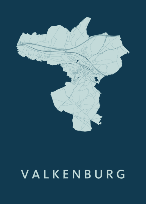 Valkenburg Stadskaart poster Feldgrau
