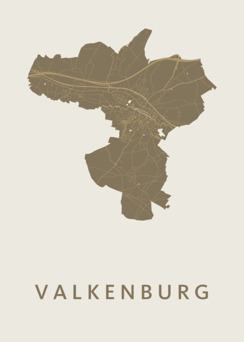Valkenburg Stadskaart poster Gold