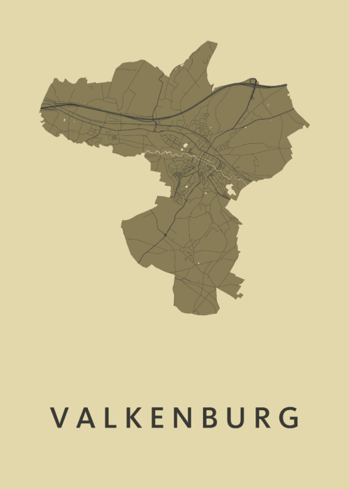 Valkenburg Stadskaart poster GoldenRod