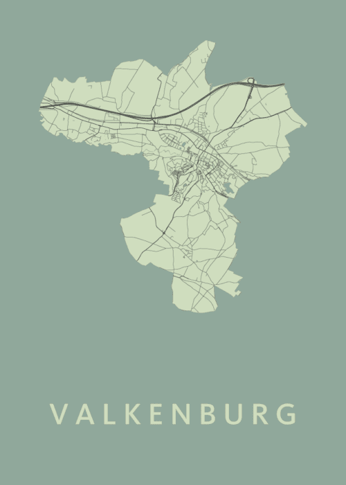 Valkenburg Stadskaart poster Olive