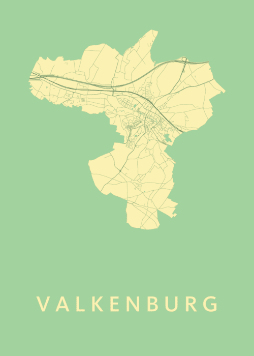 Valkenburg Stadskaart poster Spring