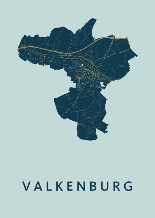 Valkenburg Stadskaart poster Prussian