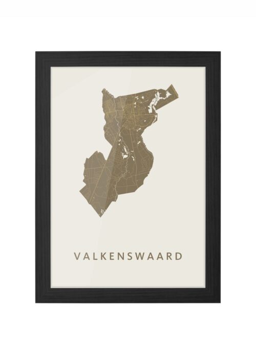 Valkenswaard Gold Ingelijst in Zwart lijst Kopen | Kunst in Kaart