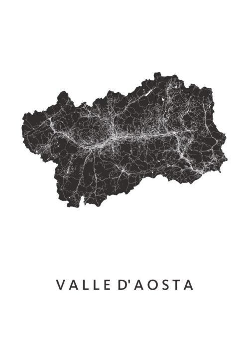 Valle d'Aosta Regiokaart Poster