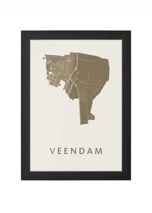 Veendam Gold Ingelijst in Zwart lijst Kopen | Kunst in Kaart