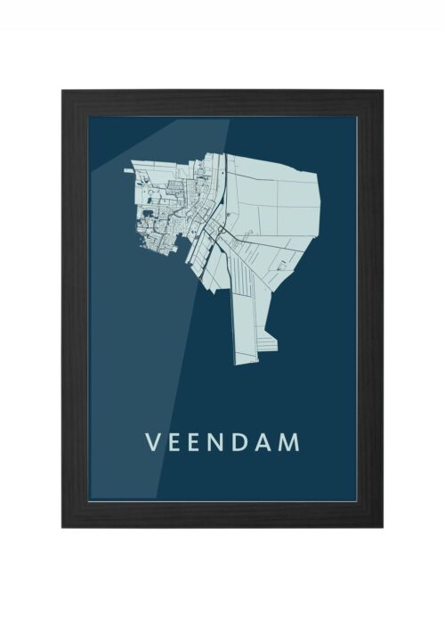 Veendam Navy Ingelijst in Zwart lijst Kopen | Kunst in Kaart