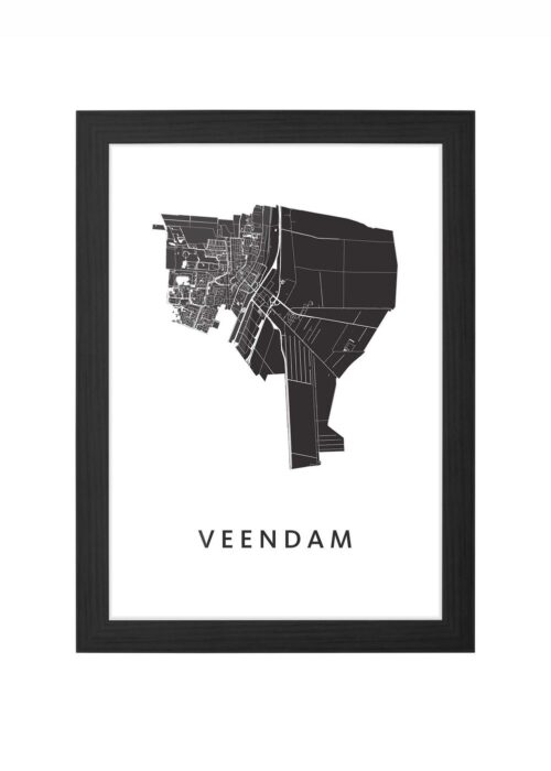 Veendam White Ingelijst in Zwart lijst Kopen | Kunst in Kaart