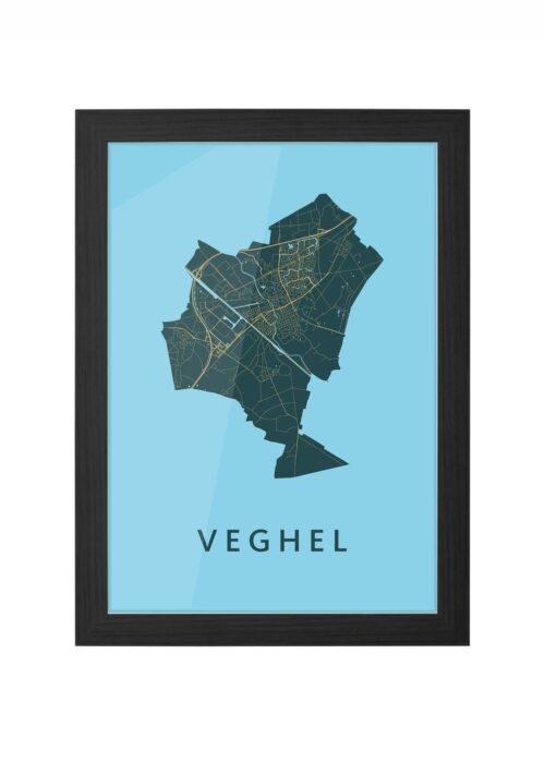 Veghel Azure Ingelijst in Zwart lijst Kopen | Kunst in Kaart