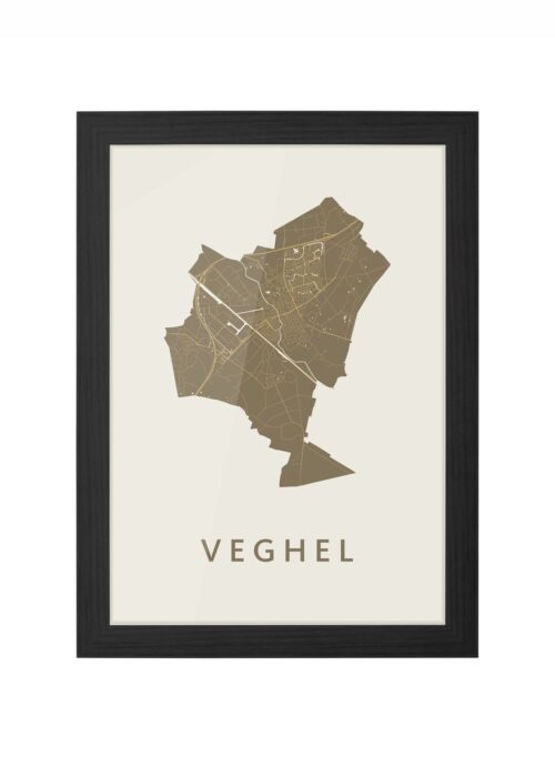Veghel Gold Ingelijst in Zwart lijst Kopen | Kunst in Kaart