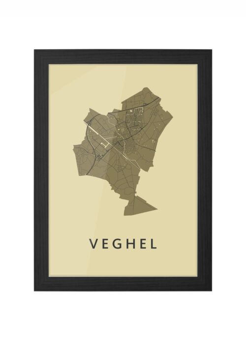 Veghel GoldenRod Ingelijst in Zwart lijst Kopen | Kunst in Kaart