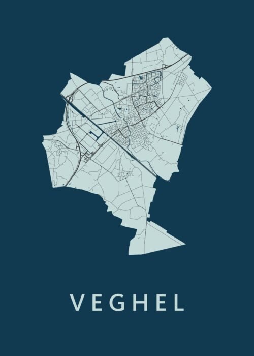 Veghel Navy Stadskaart Poster Kopen