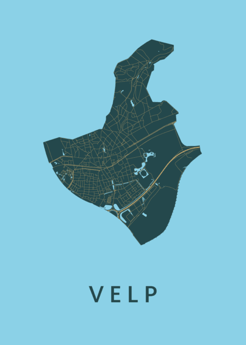 Velp Azure Stadskaart Poster Kopen